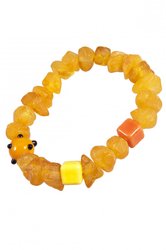 Amber bracelet with decorative inserts