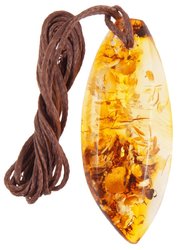 Polished amber stone pendant