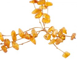 Multi-row honey-colored amber beads on waxed thread