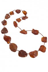 Beads-string made of polished amber stones