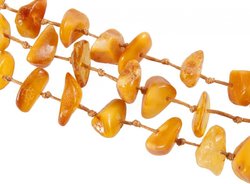 Multi-row honey-colored amber bracelet