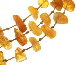 Beads-string with multi-row insert made of light amber