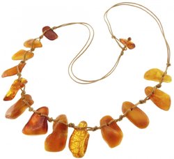 Beads-string with amber stones