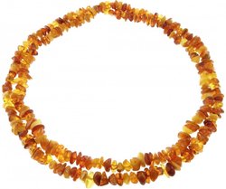 Polished amber stone beads