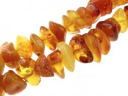 Polished amber stone beads