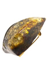 Relief amber brooch