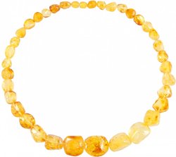 Amber beads made of light translucent polished stones