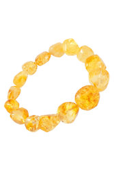 Amber bracelet made of light translucent polished stones