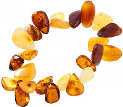 Amber bracelet made of multi-colored stones