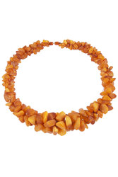 Collar beads made of amber stones