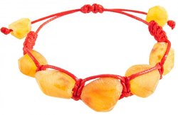 Amber amulet bracelet with red thread