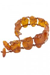 Braided bracelet with amber stones