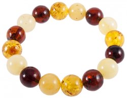 Bracelet made of multi-colored amber balls