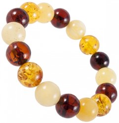 Bracelet made of multi-colored amber balls