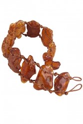 Braided bracelet with dark amber stones