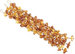 Multi-row woven amber bracelet