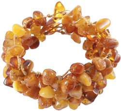 Multi-row woven amber bracelet