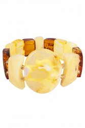 Amber bracelet with a combination of light and dark figured stones