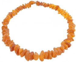 Beads made of polished honey amber stones