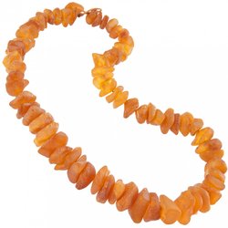 Beads made of polished honey amber stones