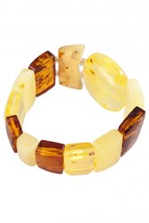 Amber bracelet with a combination of light and dark figured stones