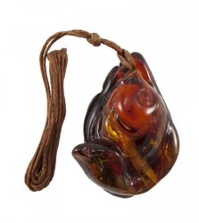 Pendant “Fish” on a waxed rope