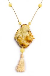 Buddha pendant on a wax rope with a tassel