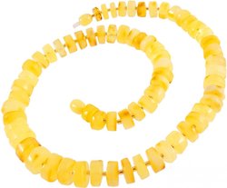 Beads made of light amber donut stones