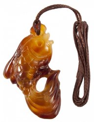 Pendant “Fish” on a waxed rope