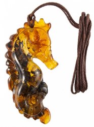 Pendant “Seahorse” on a waxed rope