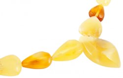 Beads made of light amber “Sun drops”