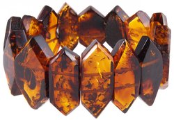 Cognac-colored amber bracelet “Helen”