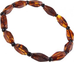 Bracelet made of dark cut amber stones