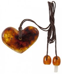 Pendant “Heart” on a waxed rope