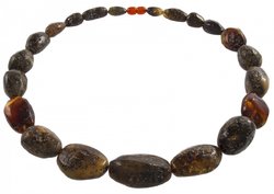 Dark amber stone beads