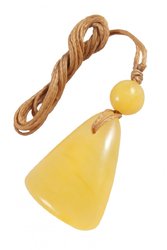 Stone pendant with a honey-colored amber ball