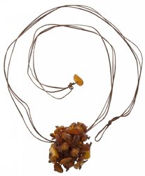 Beads pendant on waxed thread