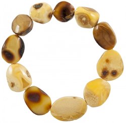 Bracelet made of textured amber stones