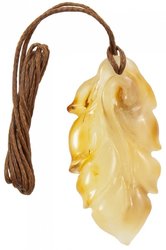 Pendant “Leaf” on a waxed rope