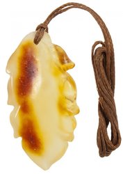 Pendant “Leaf” on a waxed rope