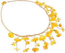 Braided beads made of light amber