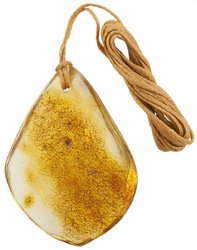 Amber pendant on a waxed rope