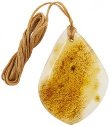 Amber pendant on a waxed rope