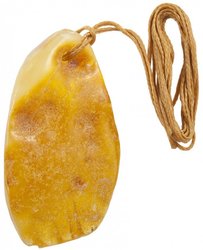 Amber pendant on a waxed rope