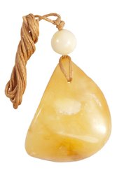 Pendant with stone and amber ball