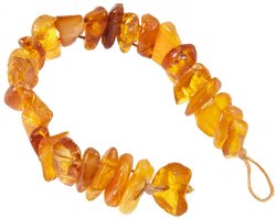 Bracelet made of polished amber stones