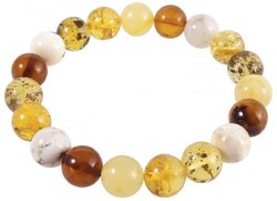 Bracelet made of multi-colored amber balls