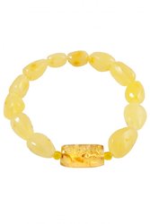 Amber bracelet with stone insert