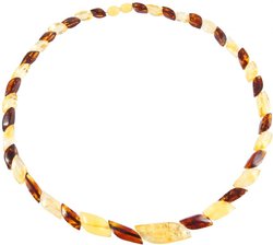 Beads with a combination of light and dark amber “Amber leaves”