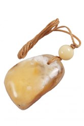 Pendant with stone and amber ball